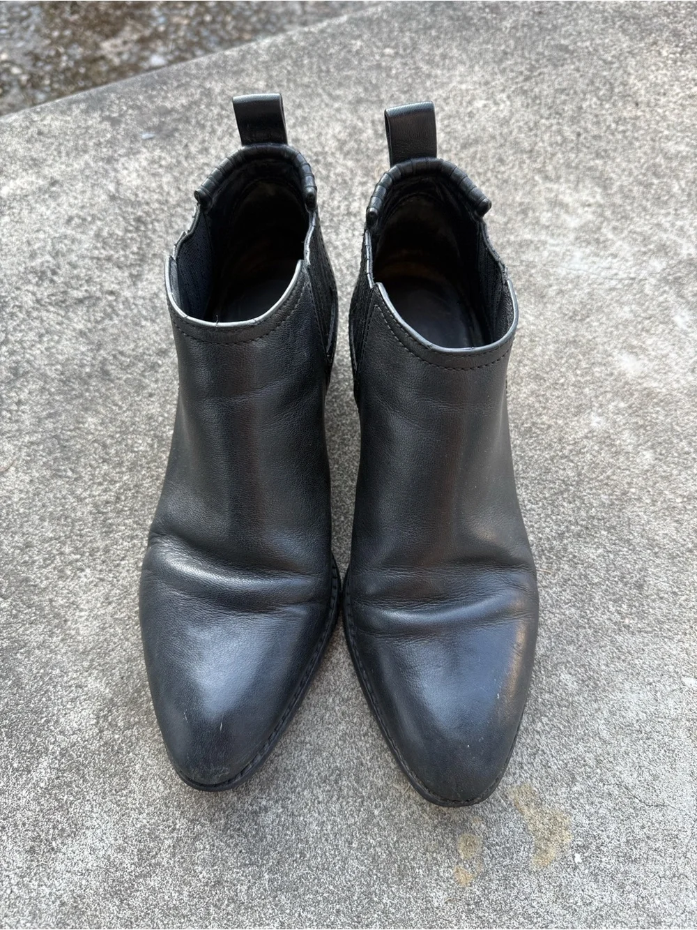 Alexander Wang iconic booties with floating silver heel.